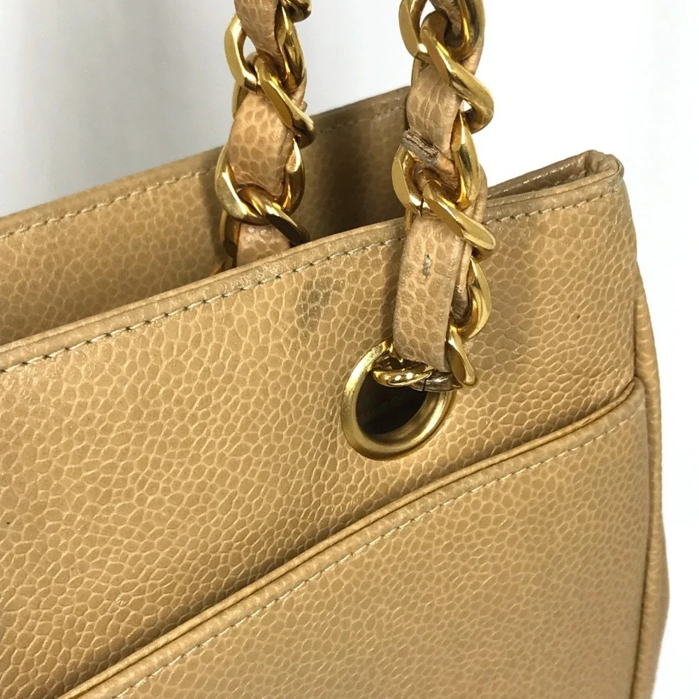 CHANEL Cream Shoulder Bag